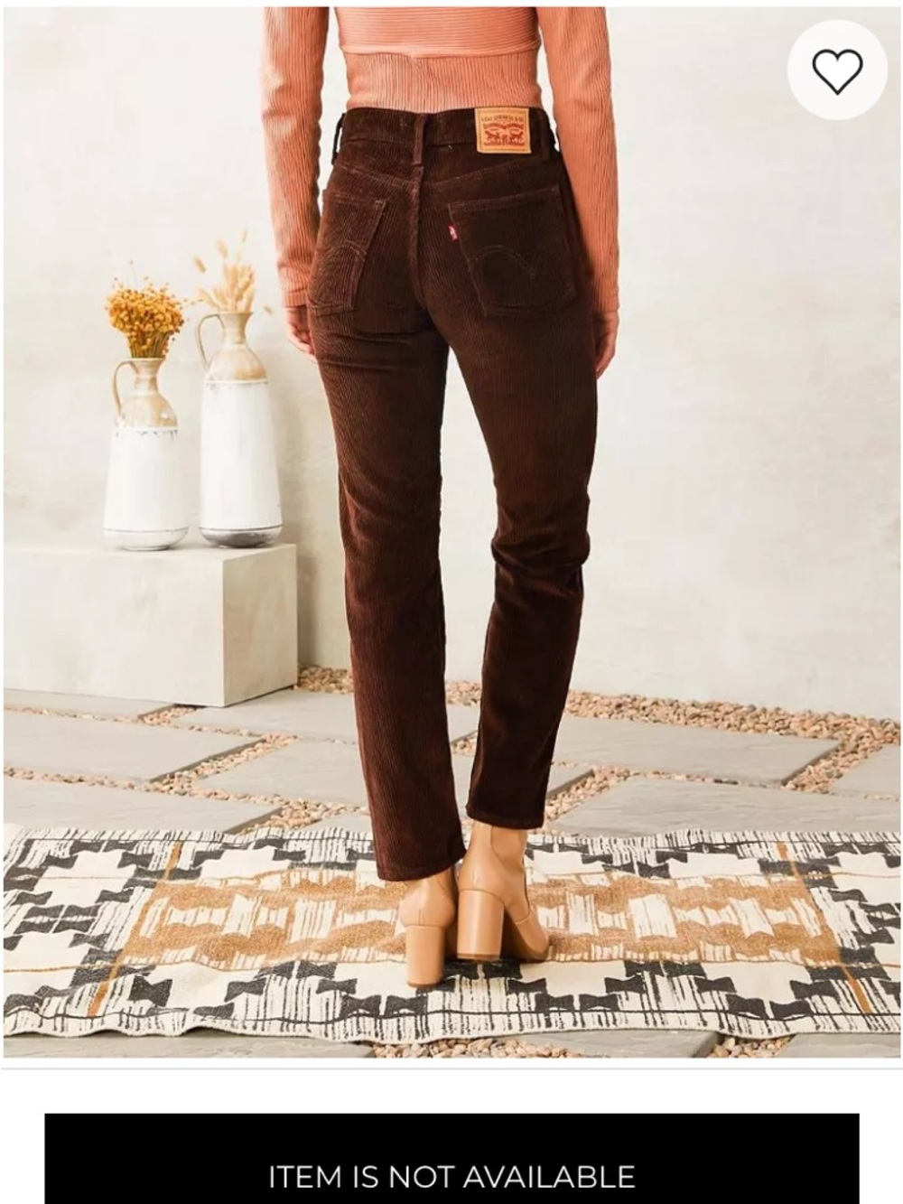 27 Levi’s brown wedgie straight cut corduroy jeans chicory coffee button fly